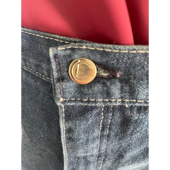 Vintage Denim Midi Skirt, Size 28, Dark Denim Pencil Skirt with Slit - Picture 8 of 12